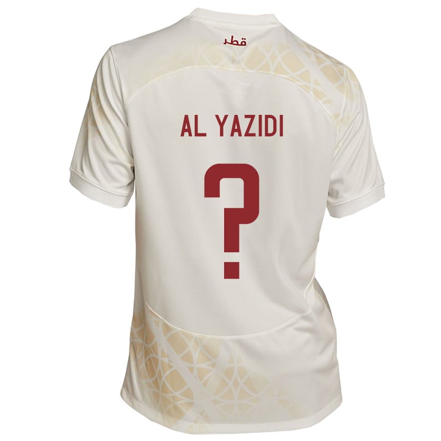 Homem Camisola Catari Nasser Al Yazidi #0 Bege Dourado Alternativa 22-24 Camisa Brasil