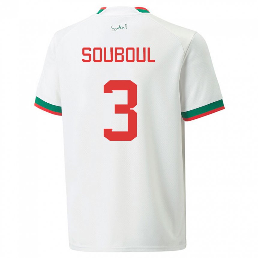 Homem Camisola Marroquina Mohamed Souboul #3 Branco Alternativa 22-24 Camisa Brasil