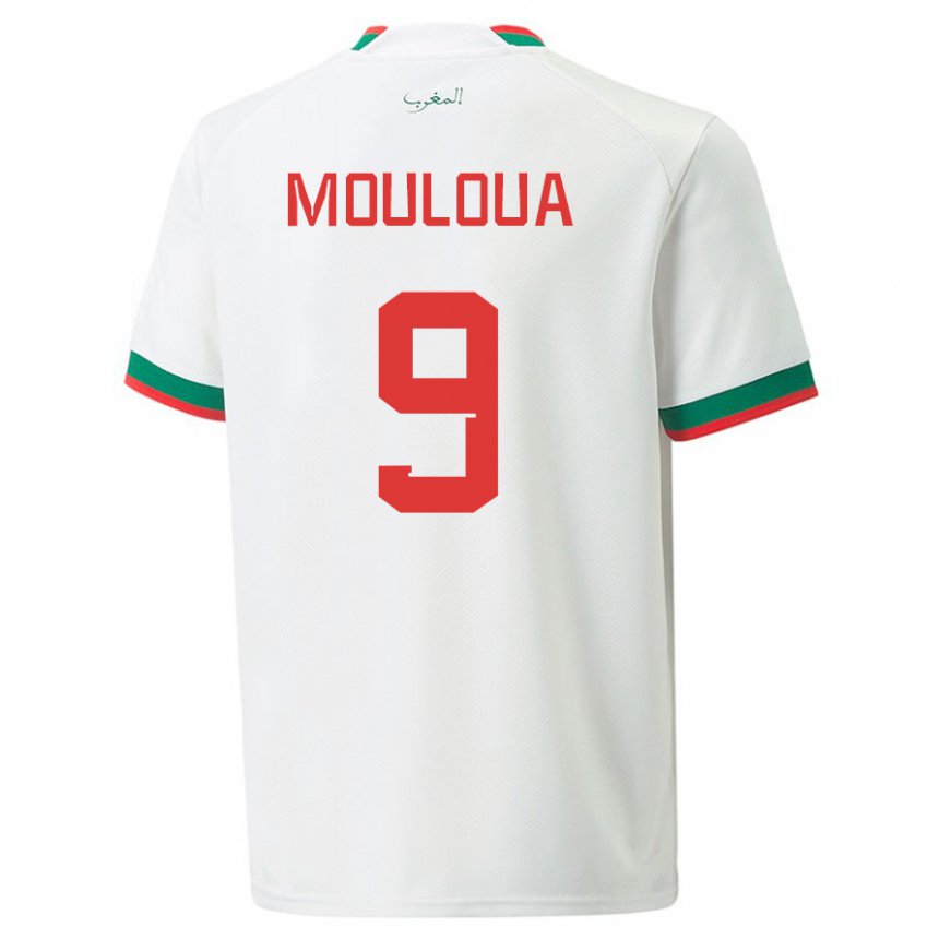 Homem Camisola Marroquina Ayoub Mouloua #9 Branco Alternativa 22-24 Camisa Brasil