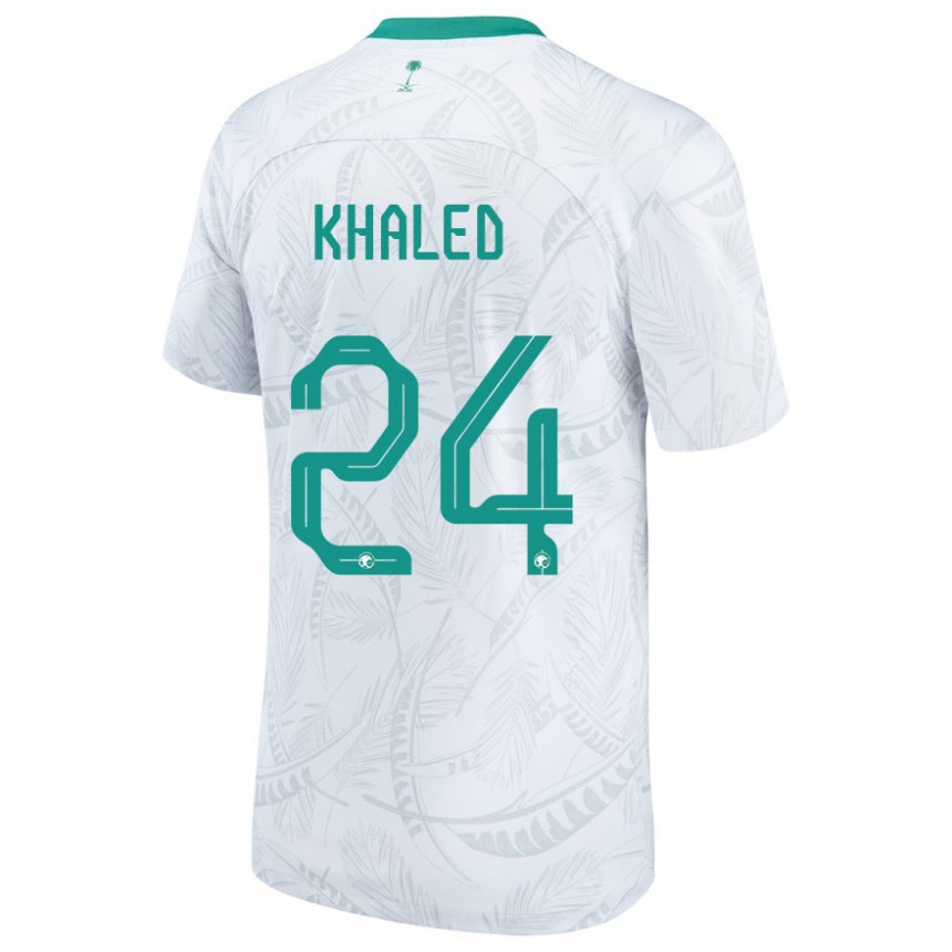 Mulher Camisola Saudita Atheer Khaled #24 Branco Principal 22-24 Camisa Brasil