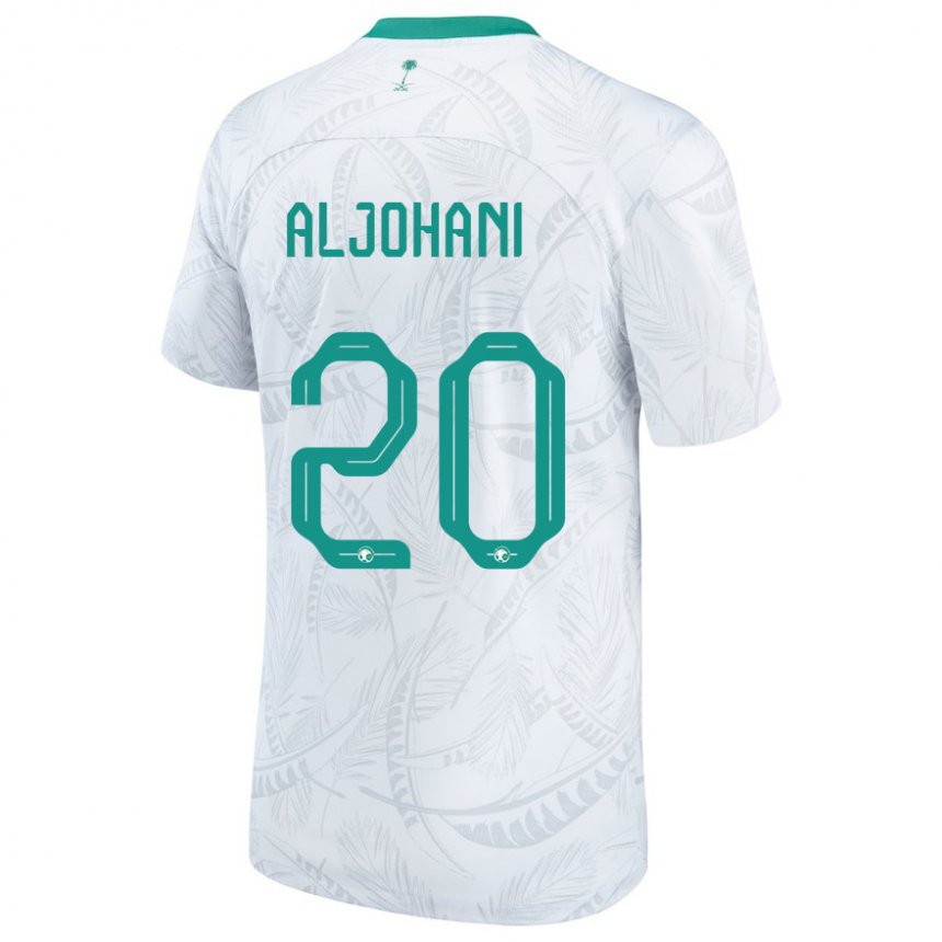 Mulher Camisola Saudita Ziyad Aljohani #20 Branco Principal 22-24 Camisa Brasil