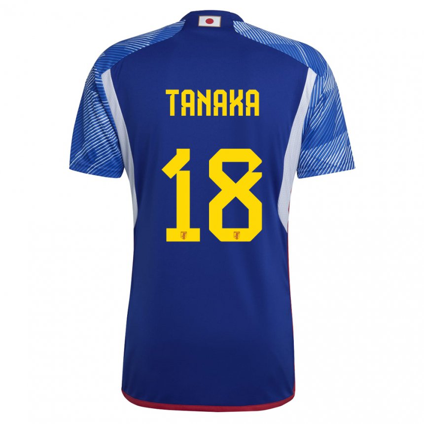 Mulher Camisola Japonesa Momoko Tanaka #18 Azul Real Principal 22-24 Camisa Brasil