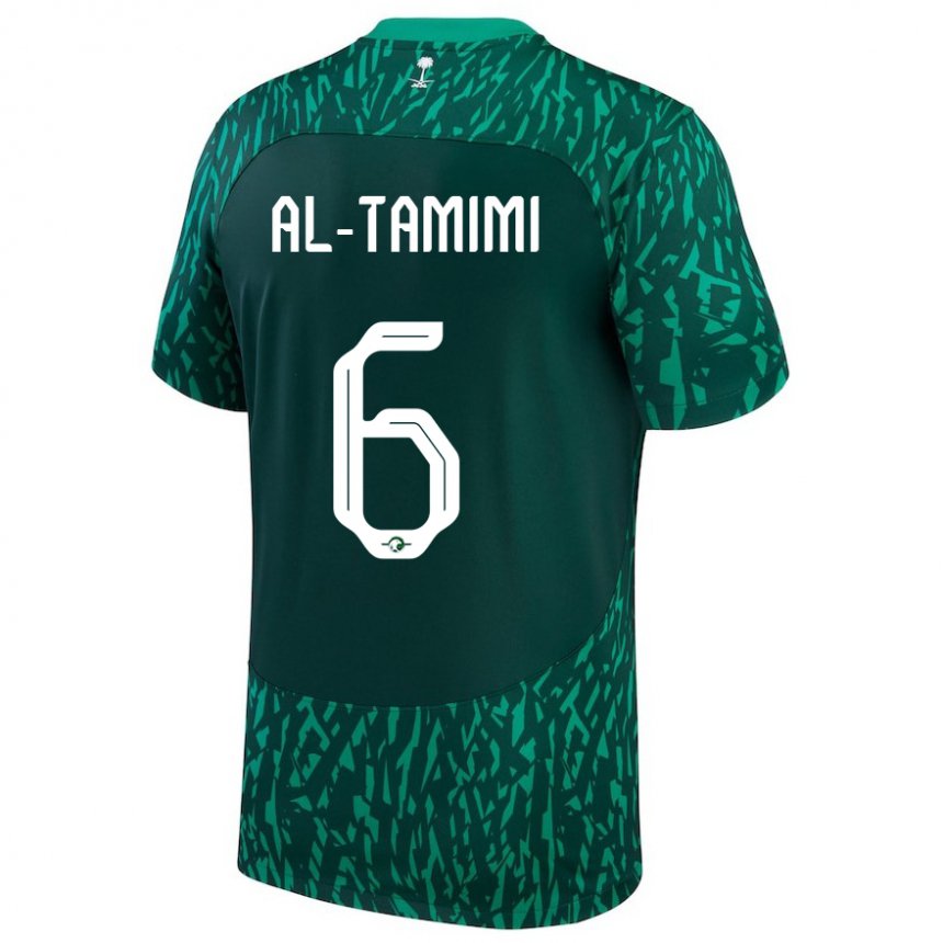 Mulher Camisola Saudita Maryam Al Tamimi #6 Verde Escuro Alternativa 22-24 Camisa Brasil