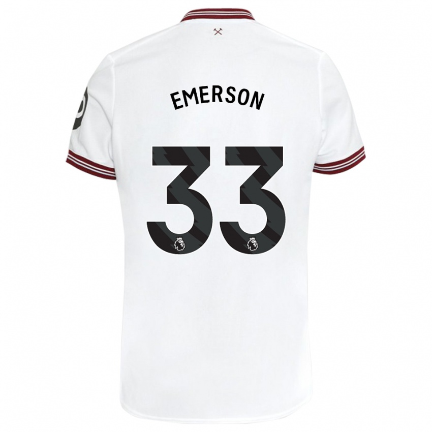 Criança Camisola Emerson Palmieri #33 Branco Alternativa 2023/24 Camisa Brasil
