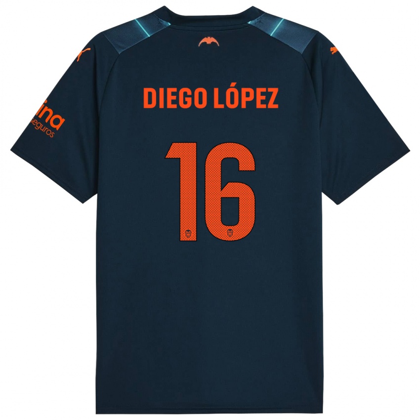 Criança Camisola Diego Lopez #16 Azul Marinho Alternativa 2023/24 Camisa Brasil