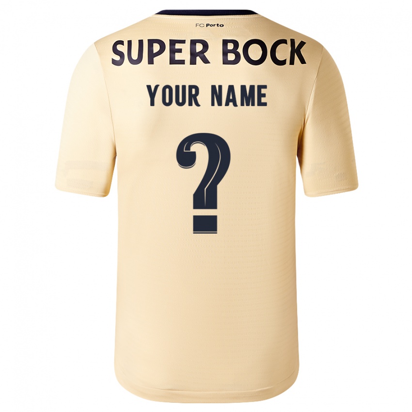 Criança Camisola Seu Nome #0 Bege-Dourado Alternativa 2023/24 Camisa Brasil