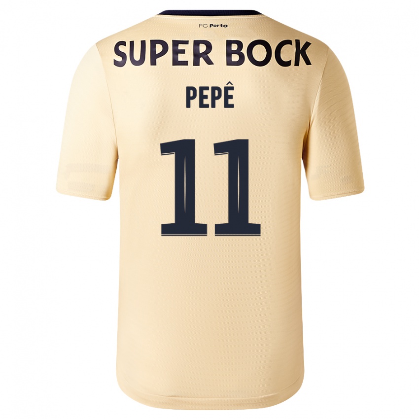 Criança Camisola Pepe #11 Bege-Dourado Alternativa 2023/24 Camisa Brasil
