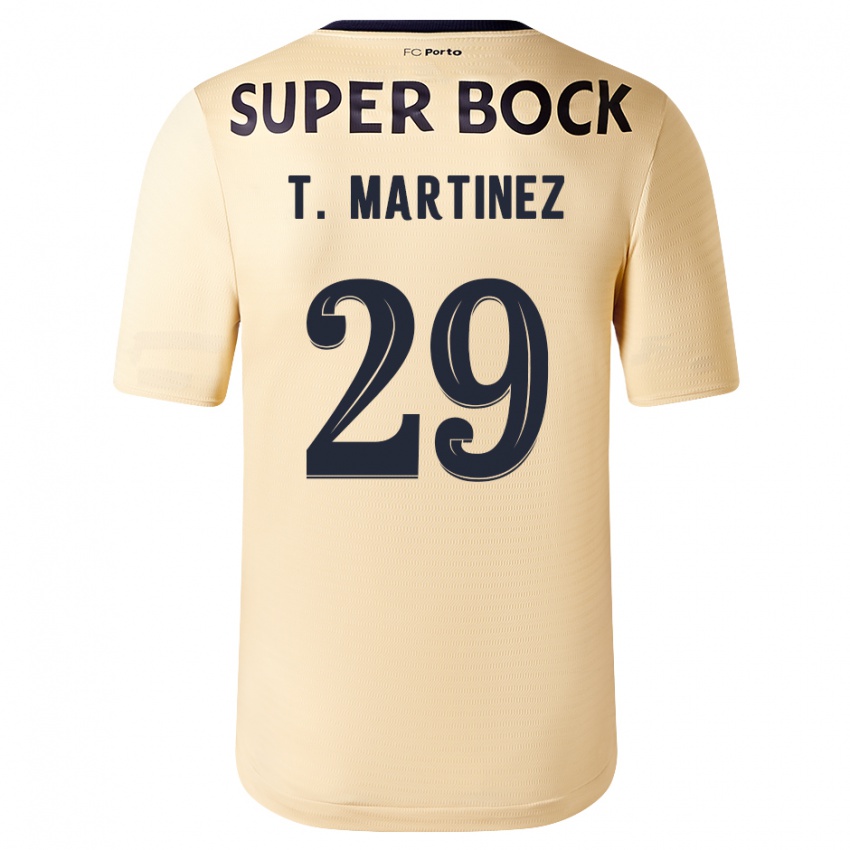 Criança Camisola Toni Martinez #29 Bege-Dourado Alternativa 2023/24 Camisa Brasil