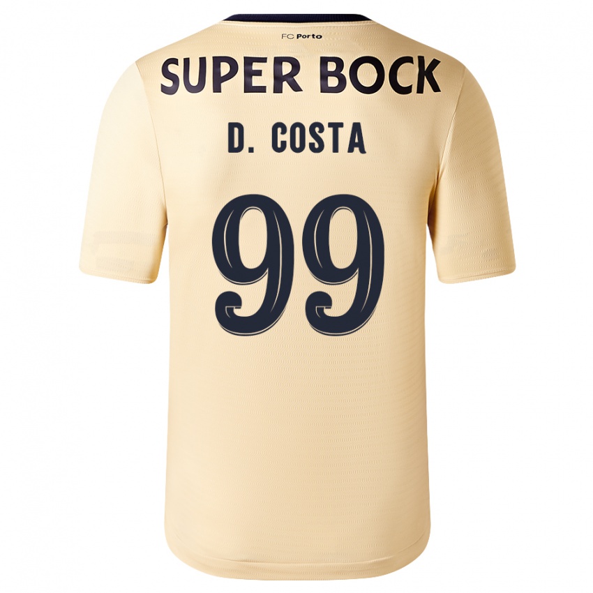 Criança Camisola Diogo Costa #99 Bege-Dourado Alternativa 2023/24 Camisa Brasil