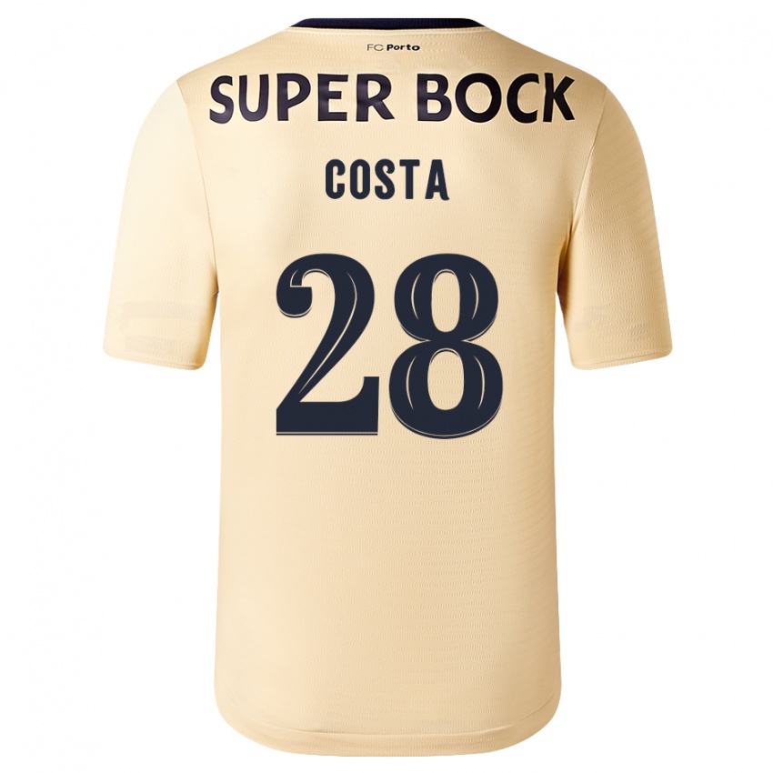Criança Camisola Bruno Costa #28 Bege-Dourado Alternativa 2023/24 Camisa Brasil