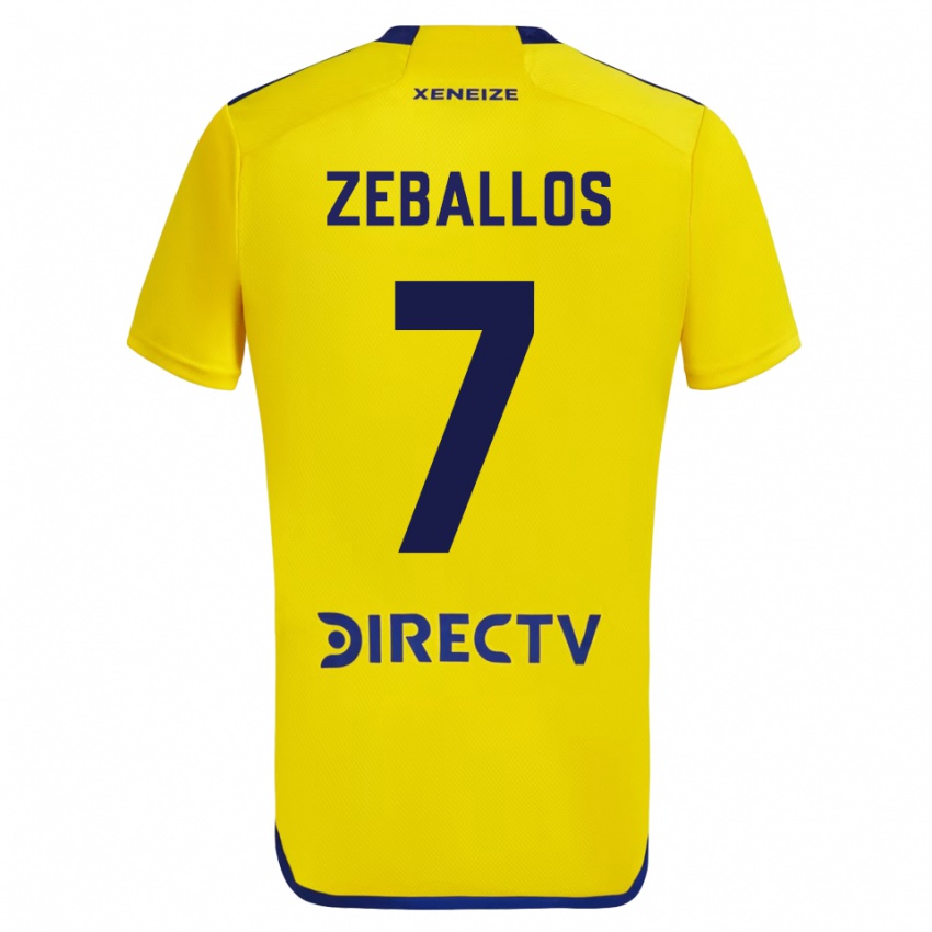 Criança Camisola Exequiel Zeballos #7 Amarelo Alternativa 2023/24 Camisa Brasil