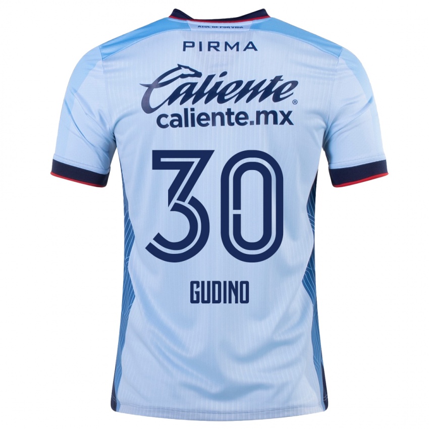 Criança Camisola Andres Gudino #30 Céu Azul Alternativa 2023/24 Camisa Brasil