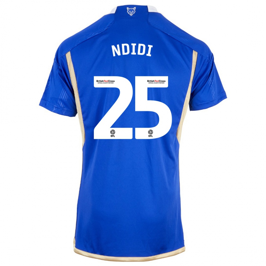 Homem Camisola Wilfred Ndidi #25 Azul Real Principal 2023/24 Camisa Brasil