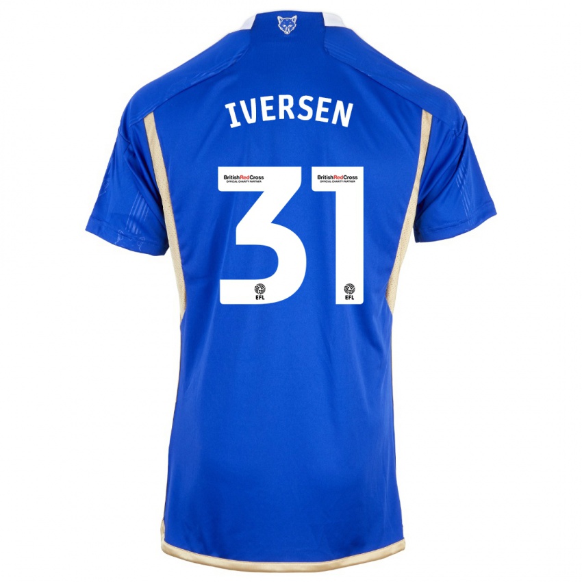 Homem Camisola Daniel Iversen #31 Azul Real Principal 2023/24 Camisa Brasil