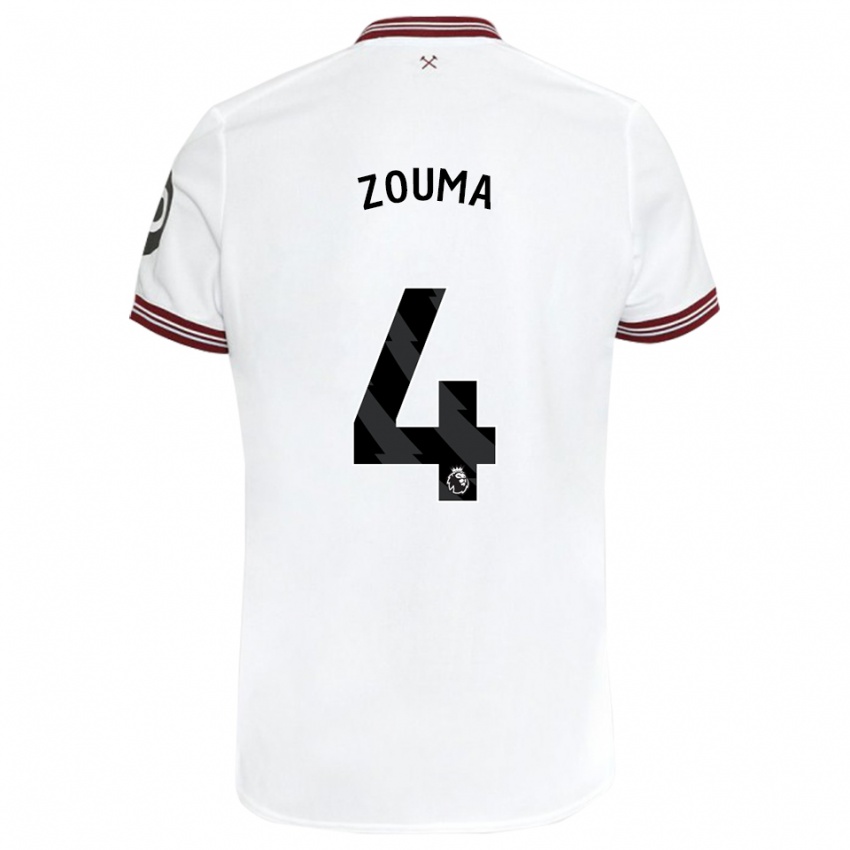 Homem Camisola Kurt Zouma #4 Branco Alternativa 2023/24 Camisa Brasil