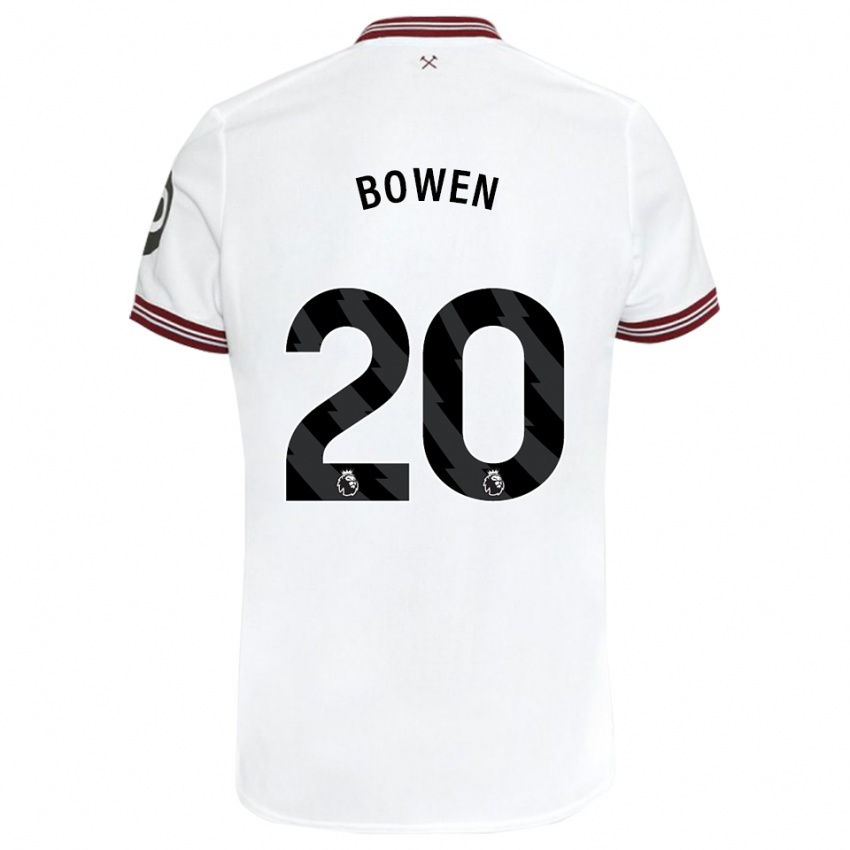 Homem Camisola Jarrod Bowen #20 Branco Alternativa 2023/24 Camisa Brasil