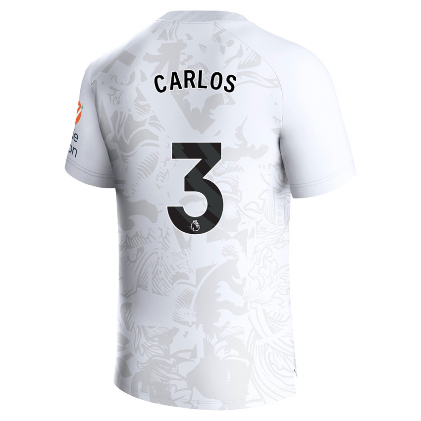 Homem Camisola Diego Carlos #3 Branco Alternativa 2023/24 Camisa Brasil