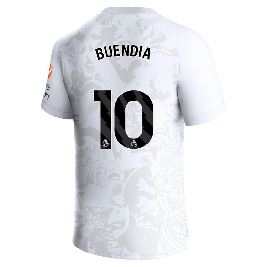Homem Camisola Emiliano Buendia #10 Branco Alternativa 2023/24 Camisa Brasil