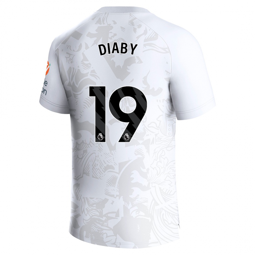 Homem Camisola Moussa Diaby #19 Branco Alternativa 2023/24 Camisa Brasil