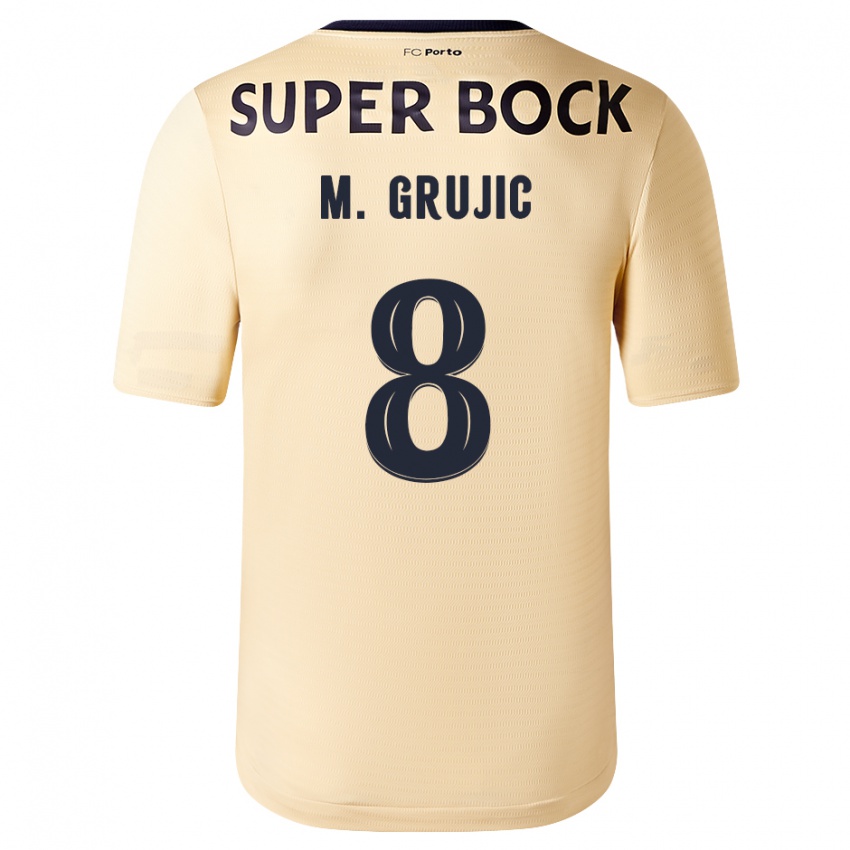 Homem Camisola Marko Grujic #8 Bege-Dourado Alternativa 2023/24 Camisa Brasil