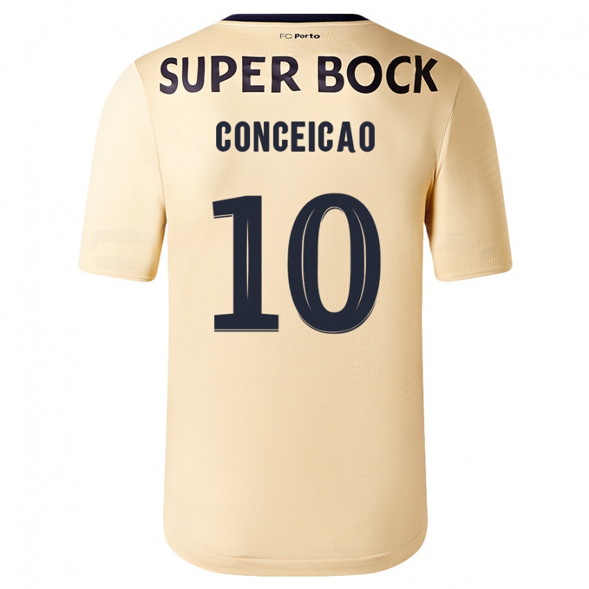 Homem Camisola Francisco Conceicao #10 Bege-Dourado Alternativa 2023/24 Camisa Brasil