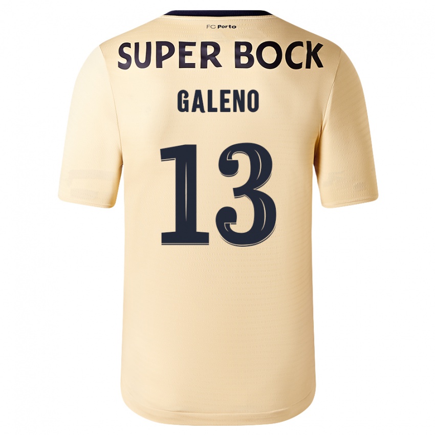 Homem Camisola Galeno #13 Bege-Dourado Alternativa 2023/24 Camisa Brasil