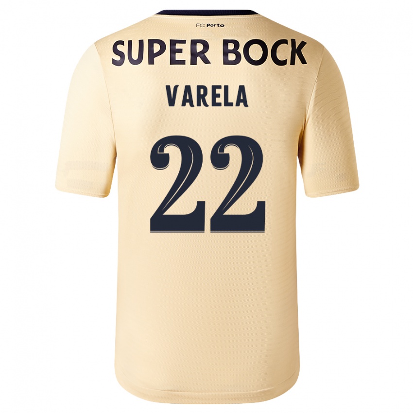 Homem Camisola Alan Varela #22 Bege-Dourado Alternativa 2023/24 Camisa Brasil