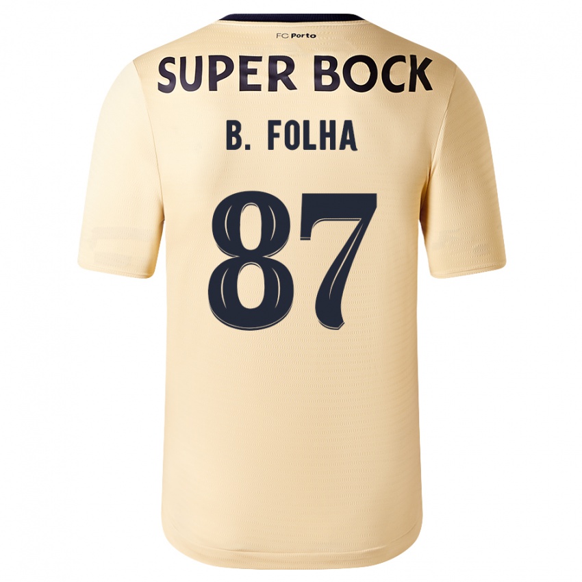 Homem Camisola Bernardo Folha #87 Bege-Dourado Alternativa 2023/24 Camisa Brasil