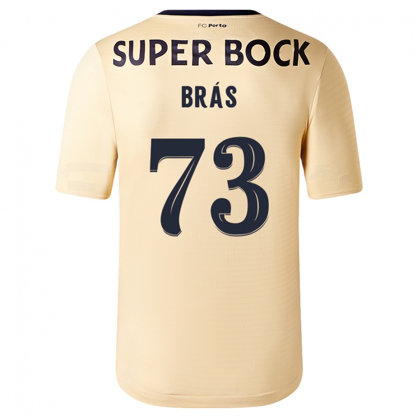 Homem Camisola Gabriel Brás #73 Bege-Dourado Alternativa 2023/24 Camisa Brasil