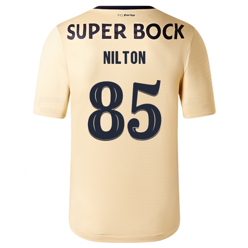 Homem Camisola Nilton #85 Bege-Dourado Alternativa 2023/24 Camisa Brasil