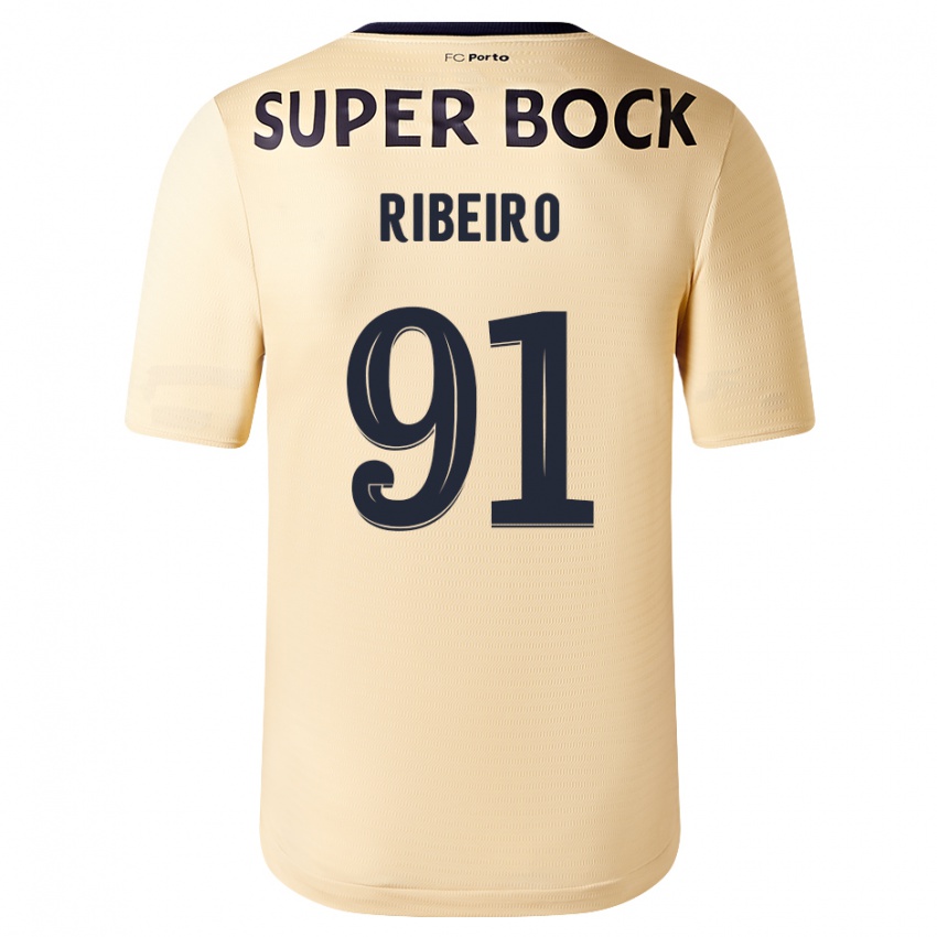 Homem Camisola Gonçalo Ribeiro #91 Bege-Dourado Alternativa 2023/24 Camisa Brasil