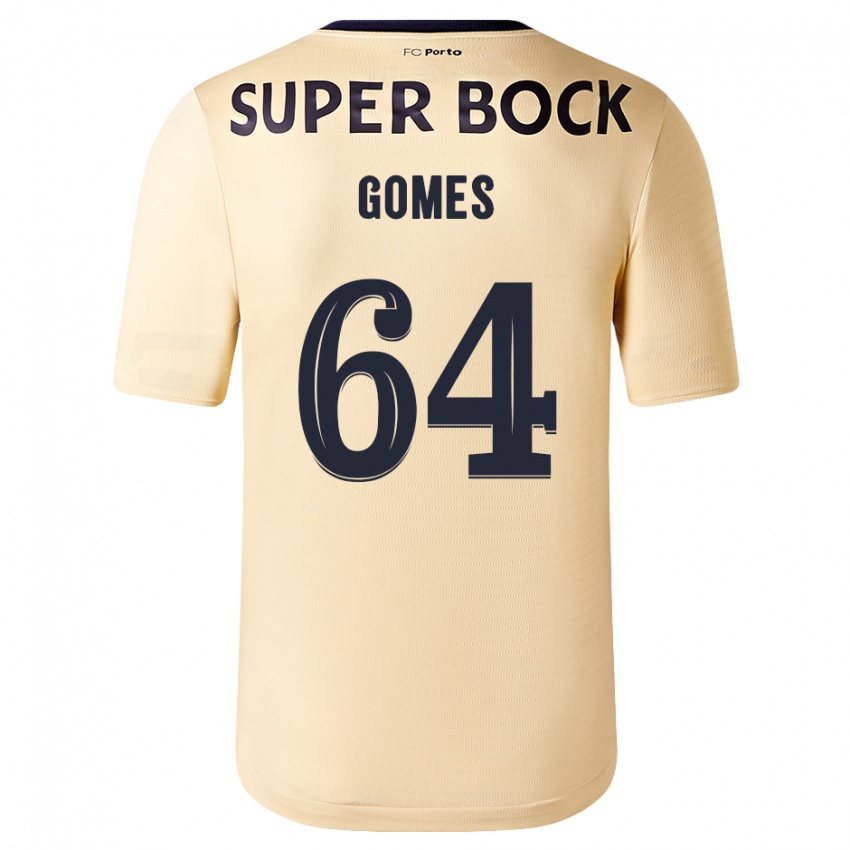 Homem Camisola Luís Gomes #64 Bege-Dourado Alternativa 2023/24 Camisa Brasil