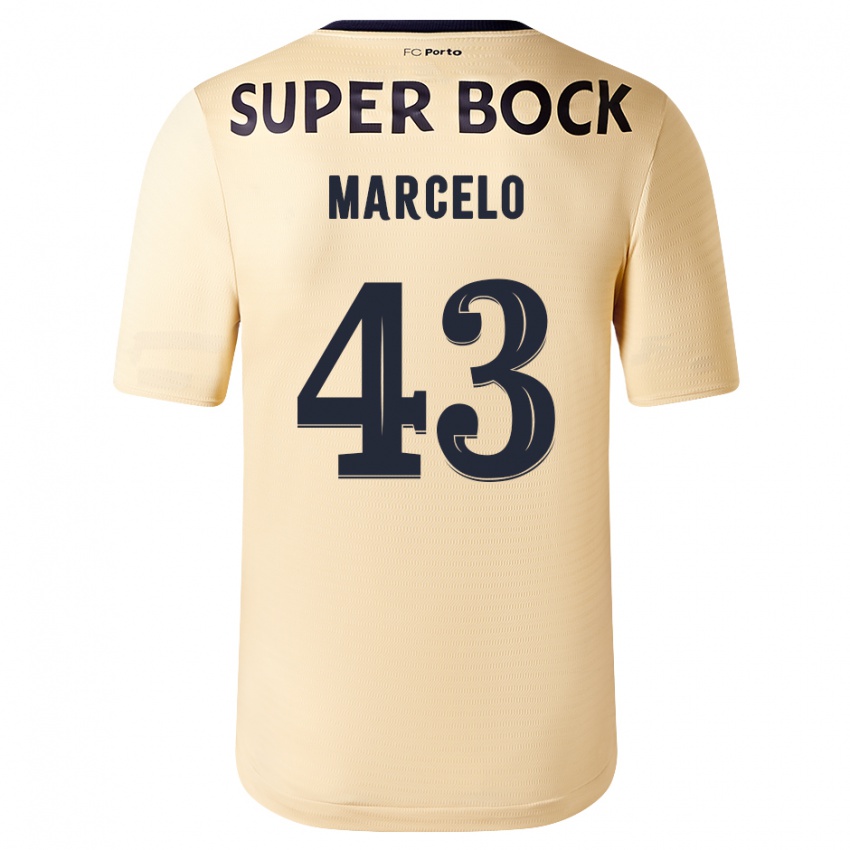 Homem Camisola Joao Marcelo #43 Bege-Dourado Alternativa 2023/24 Camisa Brasil