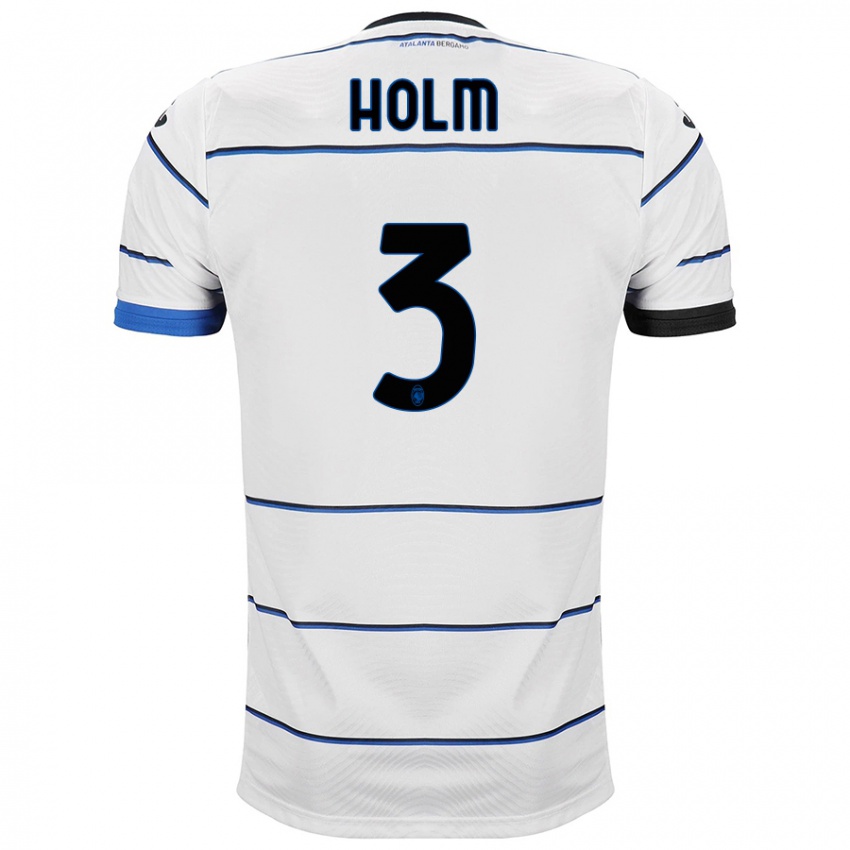 Homem Camisola Emil Holm #3 Branco Alternativa 2023/24 Camisa Brasil