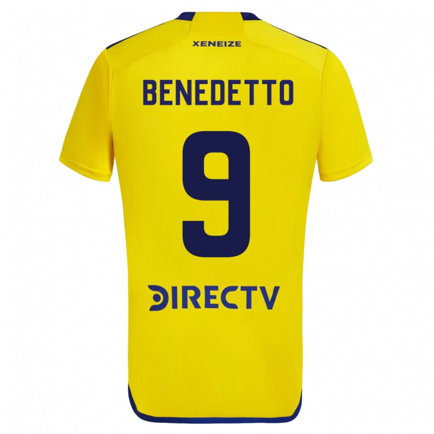 Homem Camisola Dario Benedetto #9 Amarelo Alternativa 2023/24 Camisa Brasil