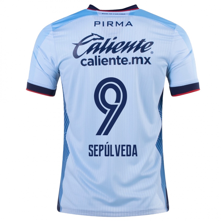 Homem Camisola Ángel Sepúlveda #9 Céu Azul Alternativa 2023/24 Camisa Brasil