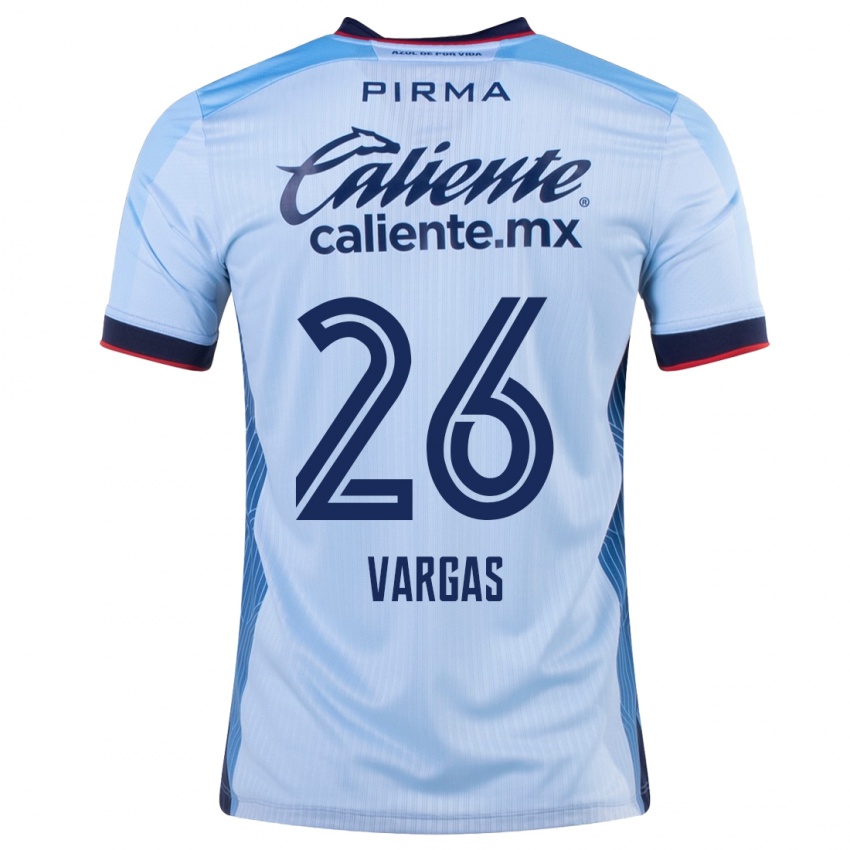 Homem Camisola Carlos Vargas #26 Céu Azul Alternativa 2023/24 Camisa Brasil