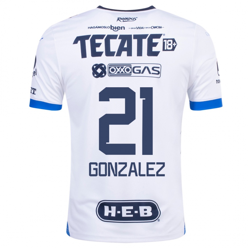 Homem Camisola Alfonso Gonzalez #21 Branco Alternativa 2023/24 Camisa Brasil