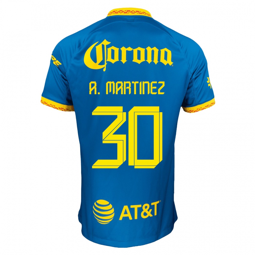 Homem Camisola Arturo Martínez #30 Azul Alternativa 2023/24 Camisa Brasil