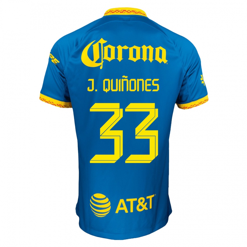 Homem Camisola Julián Quiñones #33 Azul Alternativa 2023/24 Camisa Brasil