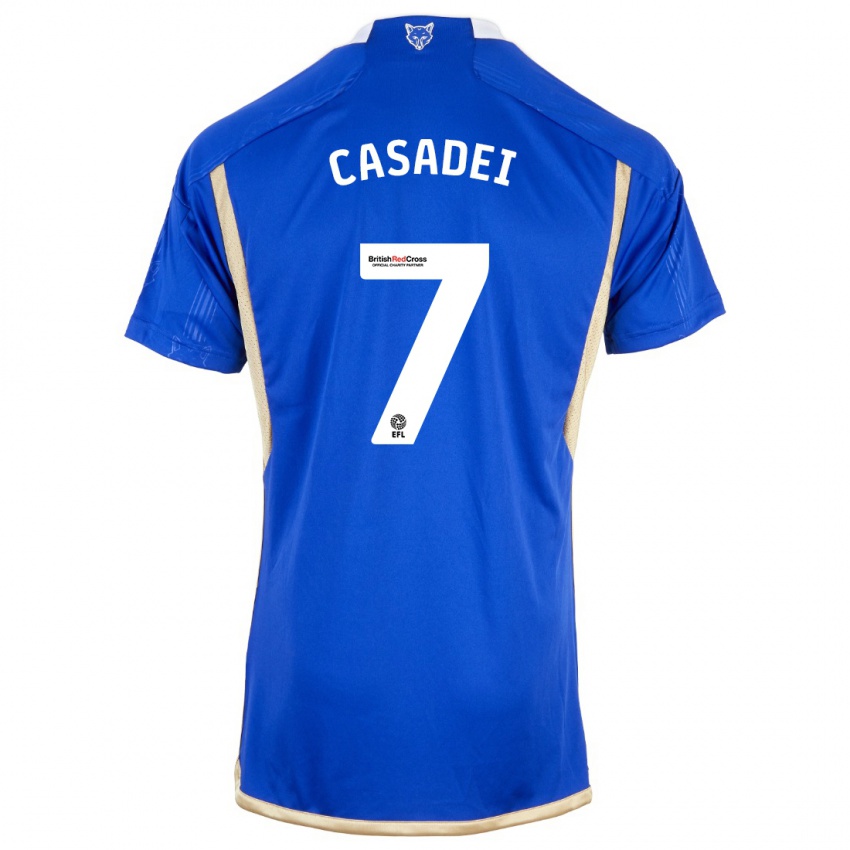 Mulher Camisola Cesare Casadei #7 Azul Real Principal 2023/24 Camisa Brasil