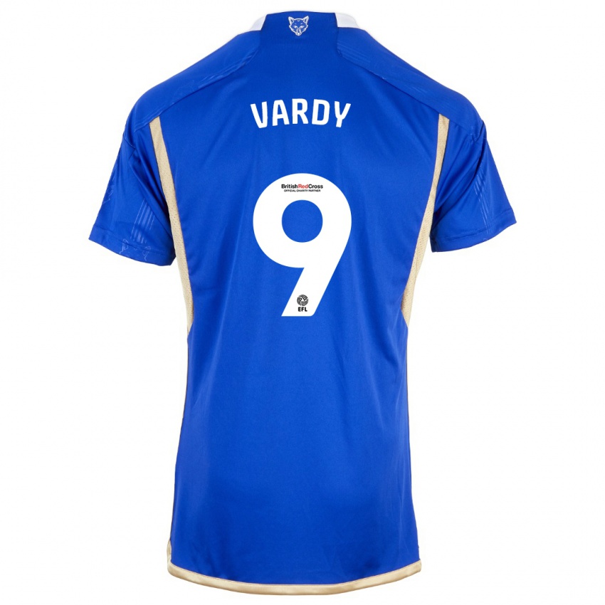 Mulher Camisola Jamie Vardy #9 Azul Real Principal 2023/24 Camisa Brasil
