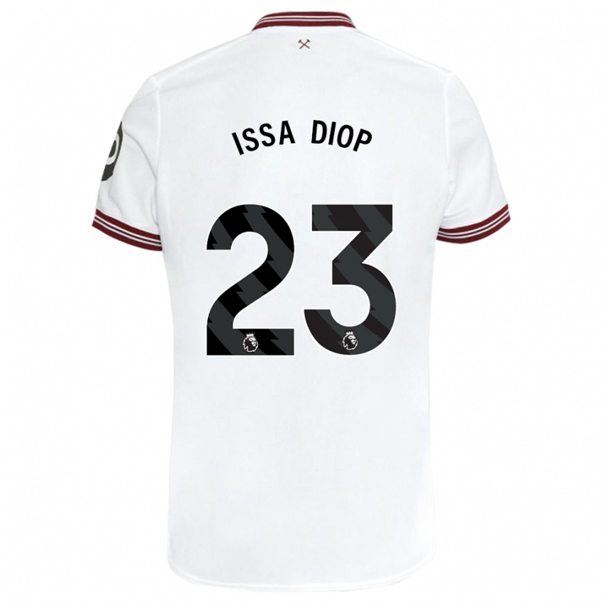 Mulher Camisola Issa Diop #23 Branco Alternativa 2023/24 Camisa Brasil