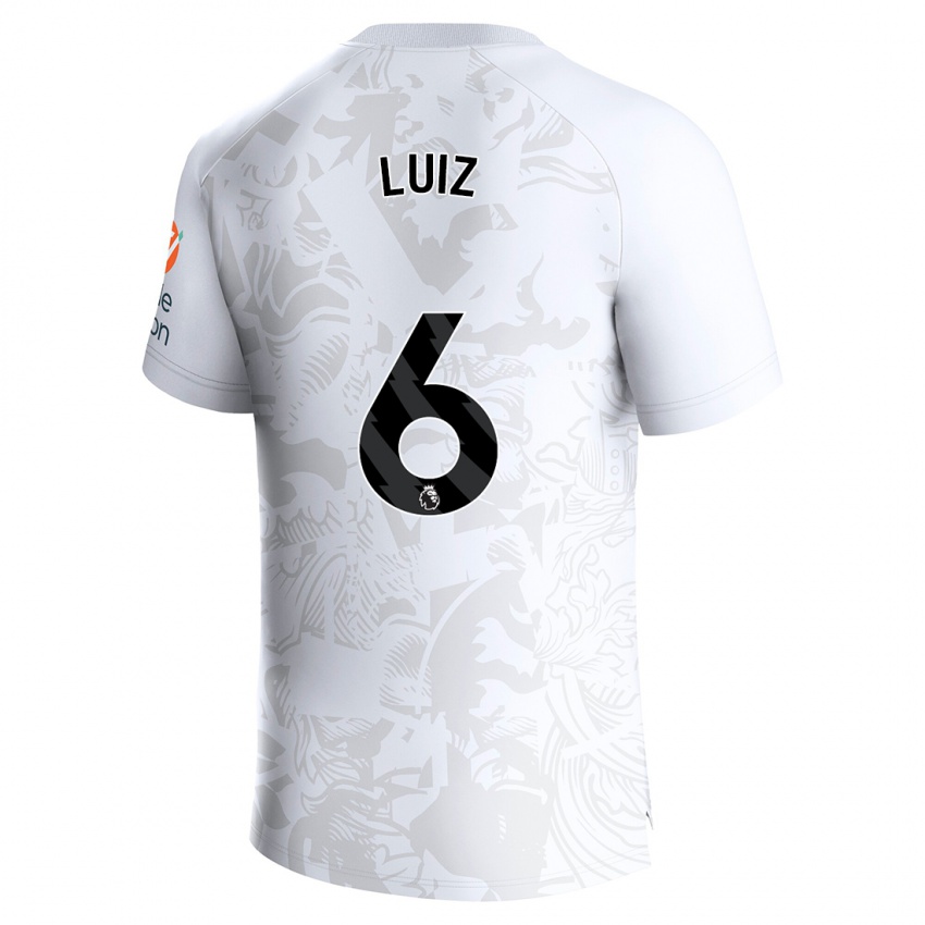 Mulher Camisola Douglas Luiz #6 Branco Alternativa 2023/24 Camisa Brasil