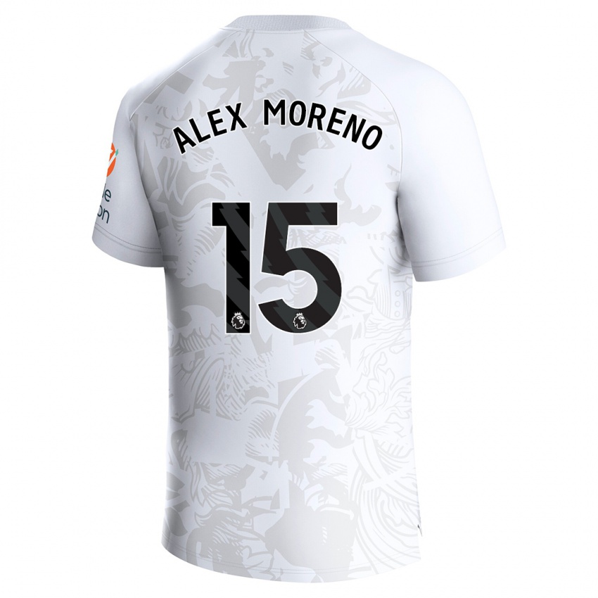 Mulher Camisola Alex Moreno #15 Branco Alternativa 2023/24 Camisa Brasil