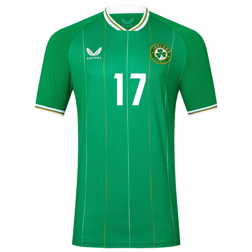 Criança Camisola Irlanda Jamie Finn #17 Verde Principal 24-26 Camisa Brasil