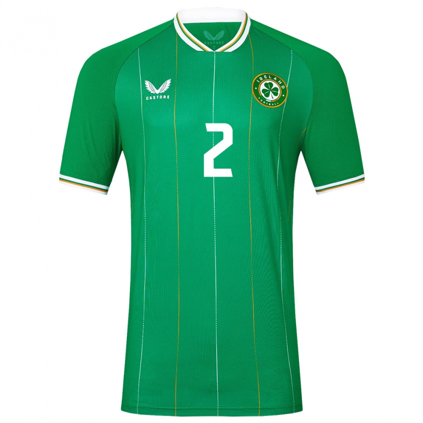 Criança Camisola Irlanda James Roche #2 Verde Principal 24-26 Camisa Brasil