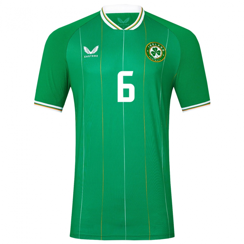 Criança Camisola Irlanda Ed Mcjannet #6 Verde Principal 24-26 Camisa Brasil