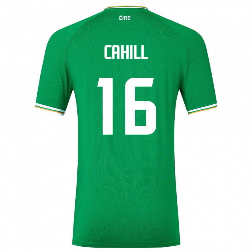 Criança Camisola Irlanda Killian Cahill #16 Verde Principal 24-26 Camisa Brasil