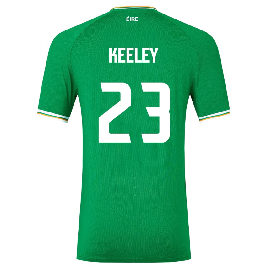 Criança Camisola Irlanda Josh Keeley #23 Verde Principal 24-26 Camisa Brasil